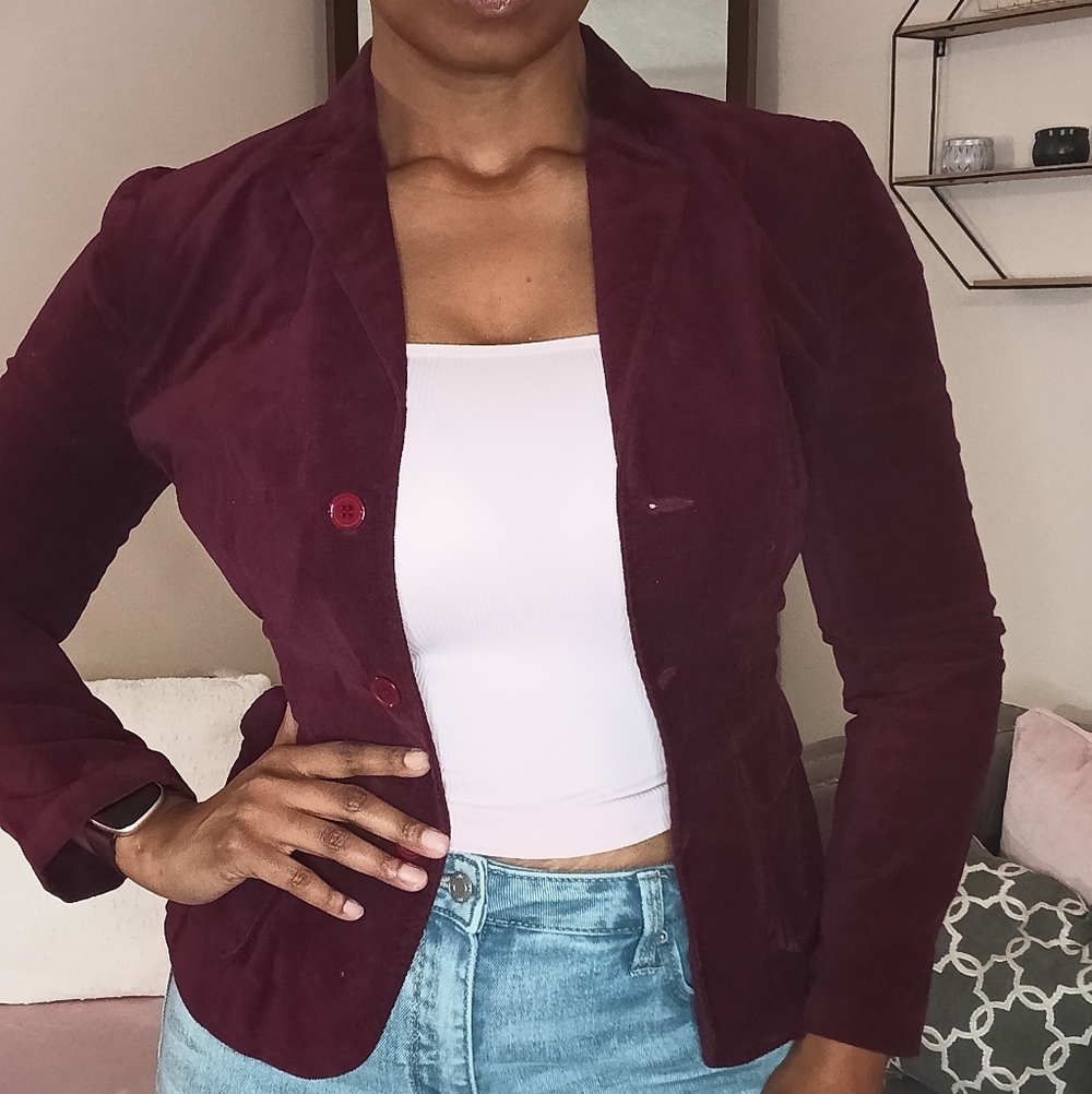 Women's Deep Burgundy Tailored Blazer‎